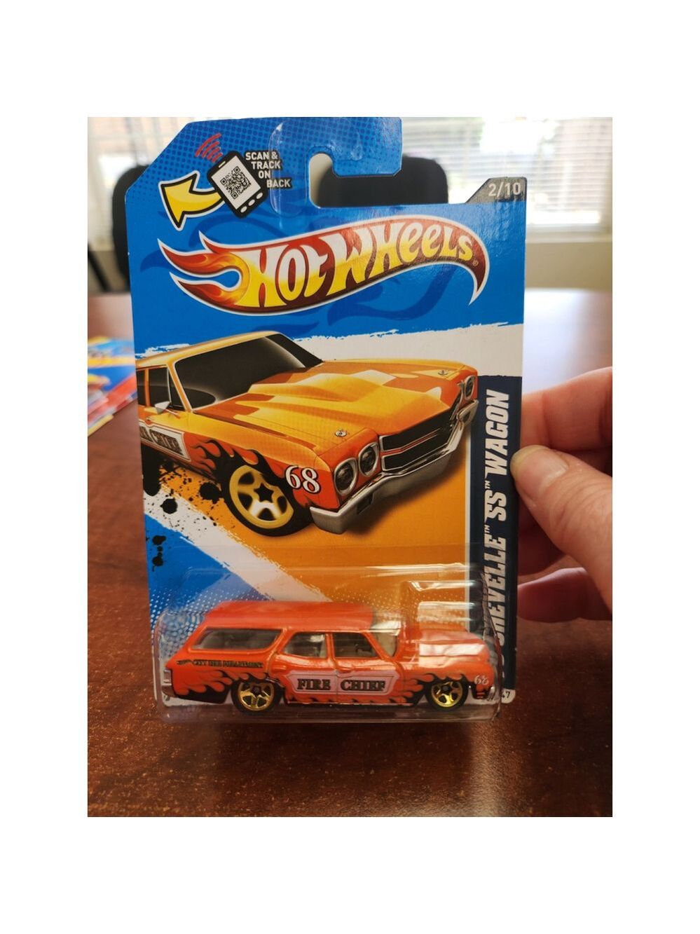 Hot Wheels 1970 Chevelle SS Wagon Orange Fire Chief 1/64